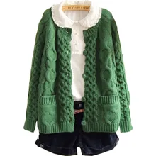 Женский свитер, осенний свитер, однобортный свитер с карманами, модный стиль LD041