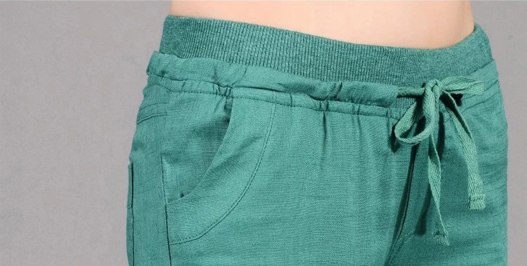 4 цвета,, Летний стиль, новые модные Универсальные повседневные льняные прямые брюки с эластичной резинкой на талии для женщин, Pantalon Femme