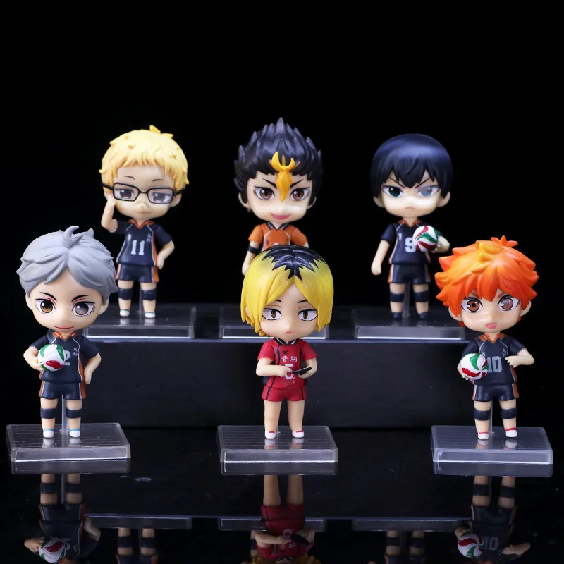 6 pcs set Anime Haikyuu PVC Action figure Model font b Toy b font for collection