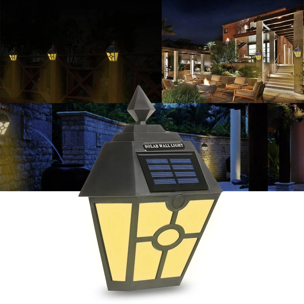 Retro LED Solar Night Lights Outdoor Garden Led Sensor Wall Lamp