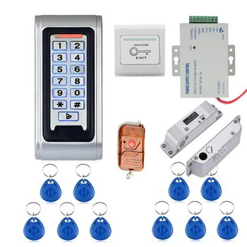 

Door Access Control System Controller Waterproof Metal Case RFID Reader Keypad Remote Control Electric Drop Bolt Lock