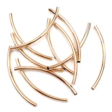 50 шт. 3X50 мм розовое золото изогнутая прокладка трубки соединитель для бисера Ювелирных изделий для браслетов ожерелье Diy ювелирных изделий Аксессуары