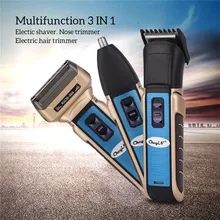 3 en 1 MODA Afeitadora de barba bigotes patillas de cabello eléctrico recortadora de pelo facial recargable inalámbrica kit de herramentas de afeitadora portátil para hombres uso en viajes