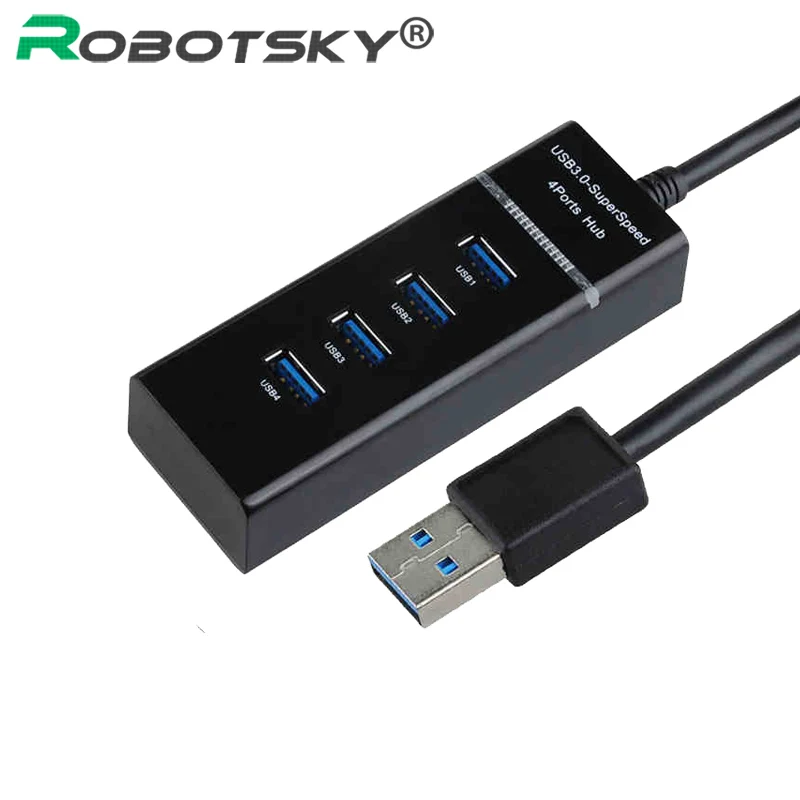 Kopen Robotsky 5 Gbps 4 Poorten USB 3.0 HUB Splitter Adapter Hoge Snelheid Macbook PC Computer Laptop Notebook Randapparatuur Accessoires
