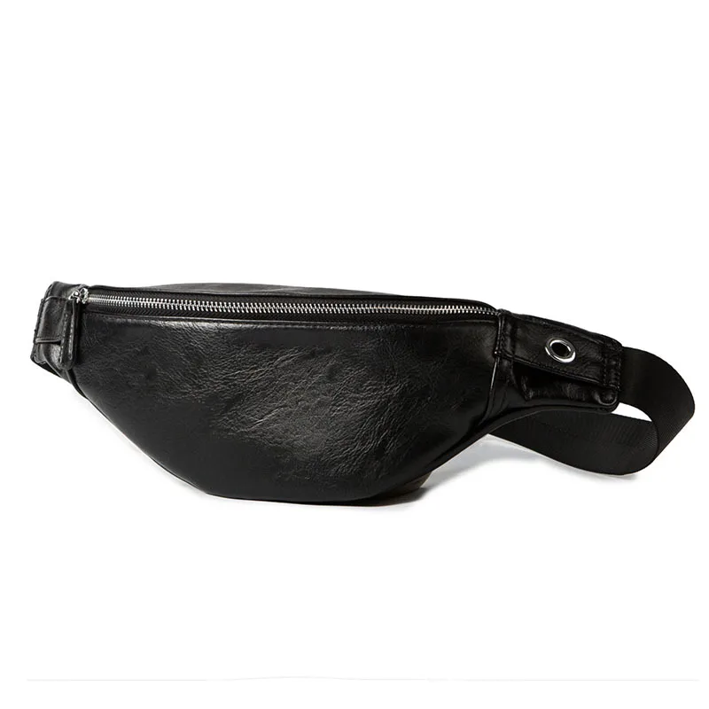 الرجال Bumbag حزمة مراوح الورك حقيبة Banano دي Cintura الموز الخصر حزمة بو الجلود أسود صغير ضيق حزام حبل حقيبة صغيرة حقيبة صدر للرجال
