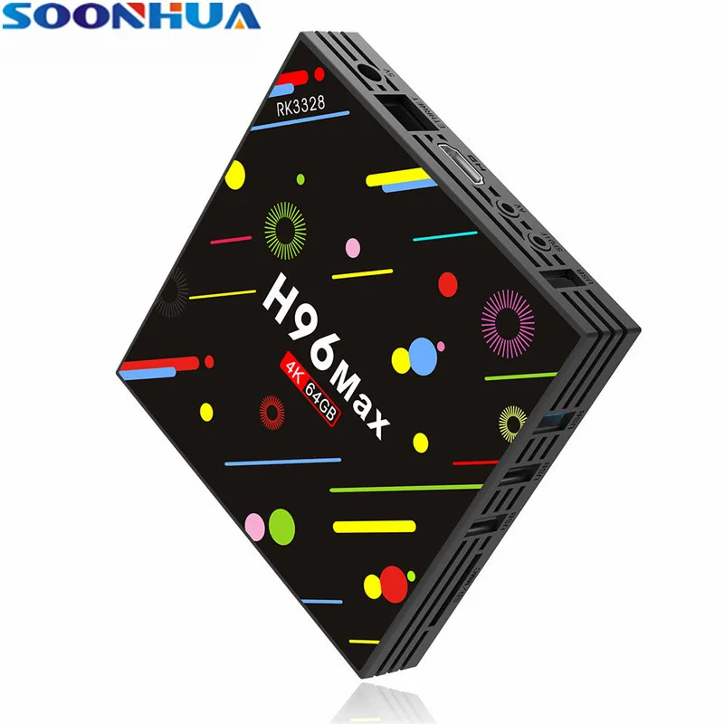 

SOONHUA New H96 TV Box Android 7.1 HD TV Box 4G 64G Quad Core 4K Smart TV Set top Box 2.4GHz USB3.0 WiFi Bluetooth Media Player