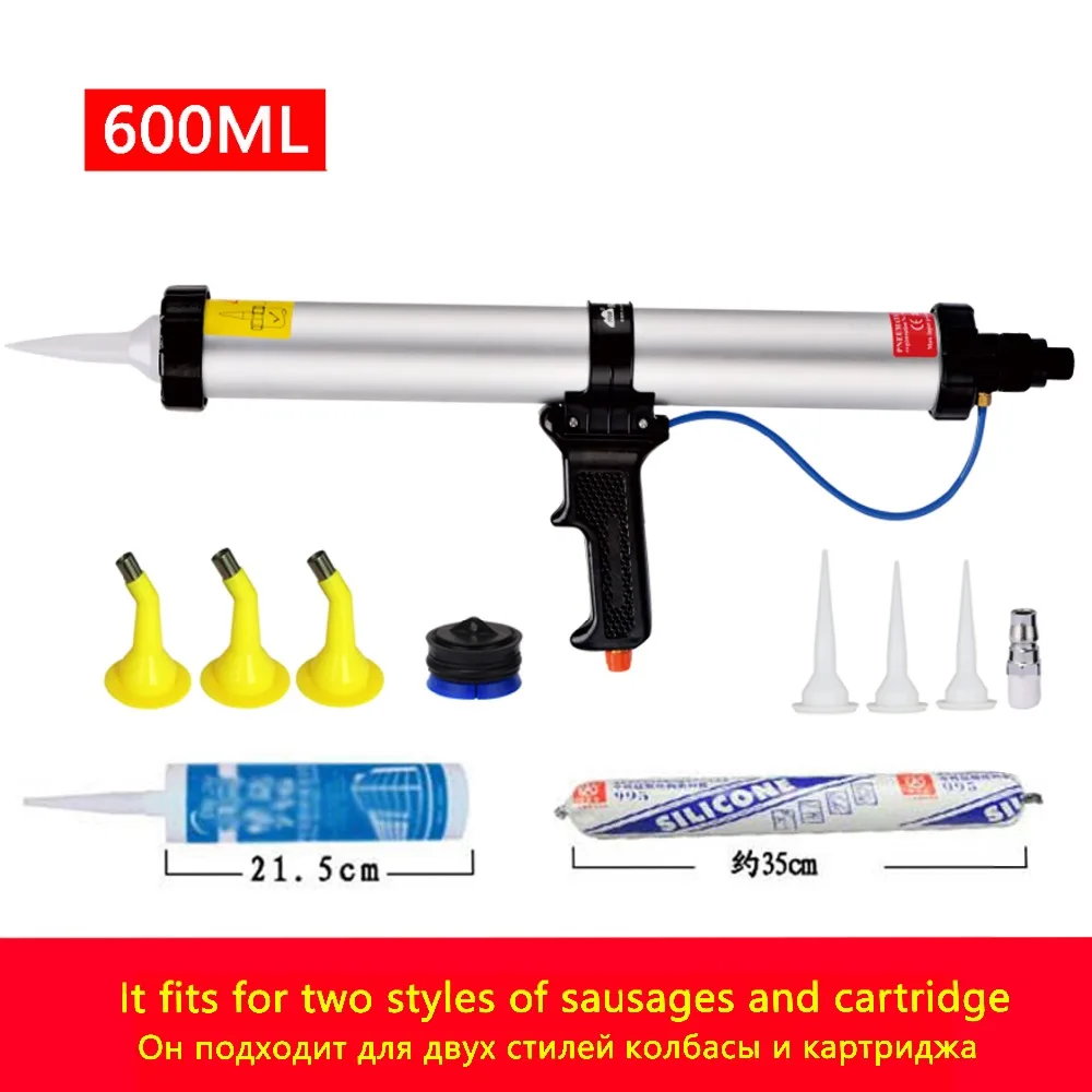 

ZQXYSJ 600ml air caulking gun air caulk gun Pneumatic caulking gun fit for both sausage/cartridge sealant use Construction tools