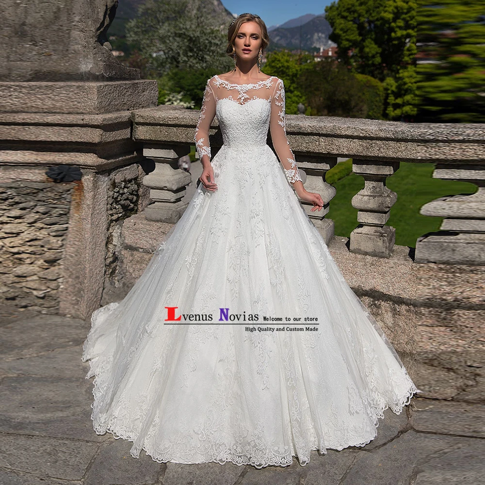 

robe de mariee Vintage Wedding Gowns Sexy Bridal Dresses Cheap Backless Lace Long Sleeve Wedding Dress 2019 vestido de novia