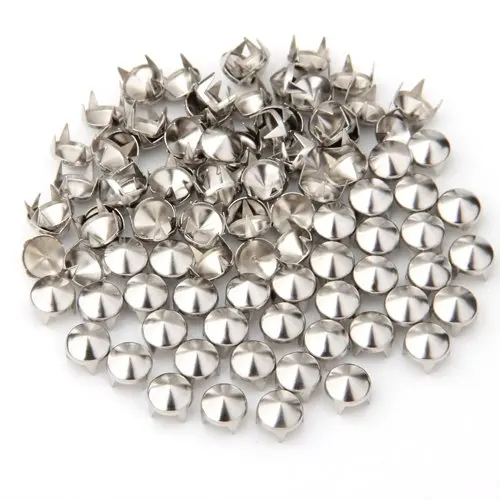

TFBC 100 Silver Copper Round Cone Rivet Spike Studs Spots DIY 8mm