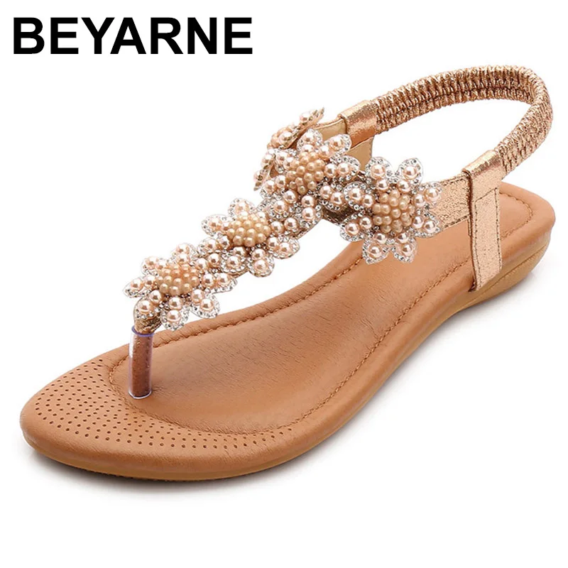 BEYARNESandals/женские летние пляжные сандалии в богемном стиле Повседневная плоская