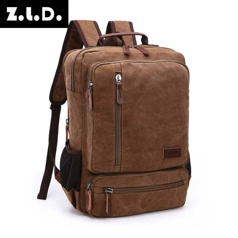 Z.L.D. New large-capacity student bag weekend travel men and women classic retro shoulder canvas women's backpack | Багаж и сумки