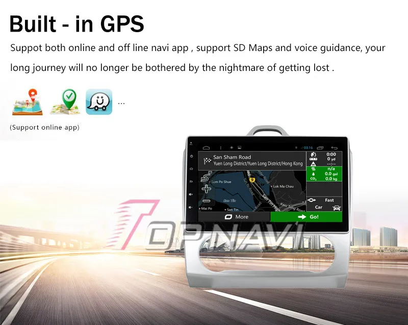 Cheap Topnavi 10.2" Quad Core Android 6.0 Car GPS Navigation for Focus 2 Auto Autoradio Multimedia Audio Stereo,NO DVD In Dash 25