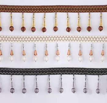 

12Meter Bead Pendant Hanging Lace Trim Ribbon For Window curtains wedding Party Decorate Apparel Sewing DIY