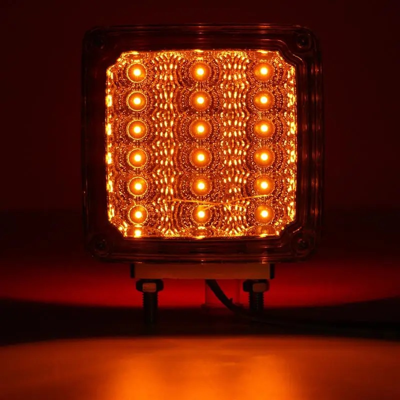 1 Pair LED Car Side Marker Lights Stop Turning Signal Lamp Taillight for 12V Truck Trailer Lorry Red Yellow