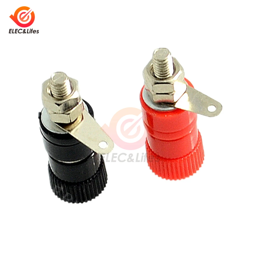 

10Pcs 5Pairs JS-910B 4mm Banana Plug Jack Terminals Socket Female Binding Post For Speaker Audio Terminals Splice RED Black