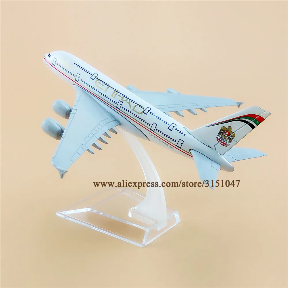 16 см сплав металла Air Etihad Airbus 380 A380 Airways модель самолета Модель W Стенд самолет
