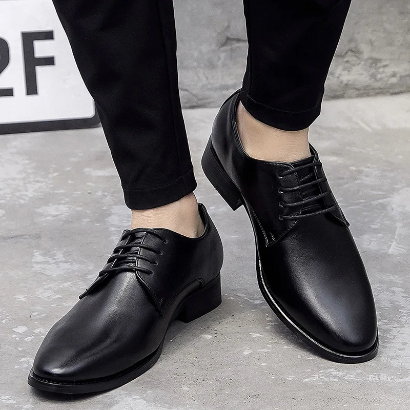 Formal Commerce Banquet Iincrease Bridegroom Shoes Man Flat Breathable Top  Leather Shoes Men Sneaker Dance Shoes - Dance Shoes - AliExpress