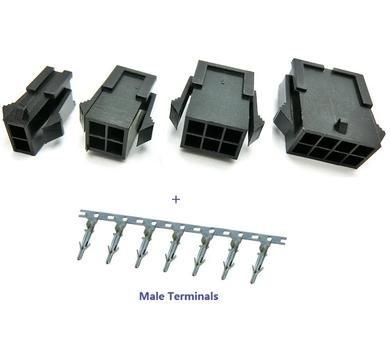 

50sets 3.0mm Micro-Fit 3.0 Connector Plug Housing 2 Pin 4 6 8 10 12 14 16 18 20 22 24 P Panel Mount Ears + Terminal Molex 43020
