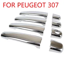 ACCESSORIES FIT FOR PEUGEOT 307 CHROME SIDE DOOR HANDLE BAR COVER CATCH TRIM MOLDING CAP MOULDING 2001~ON