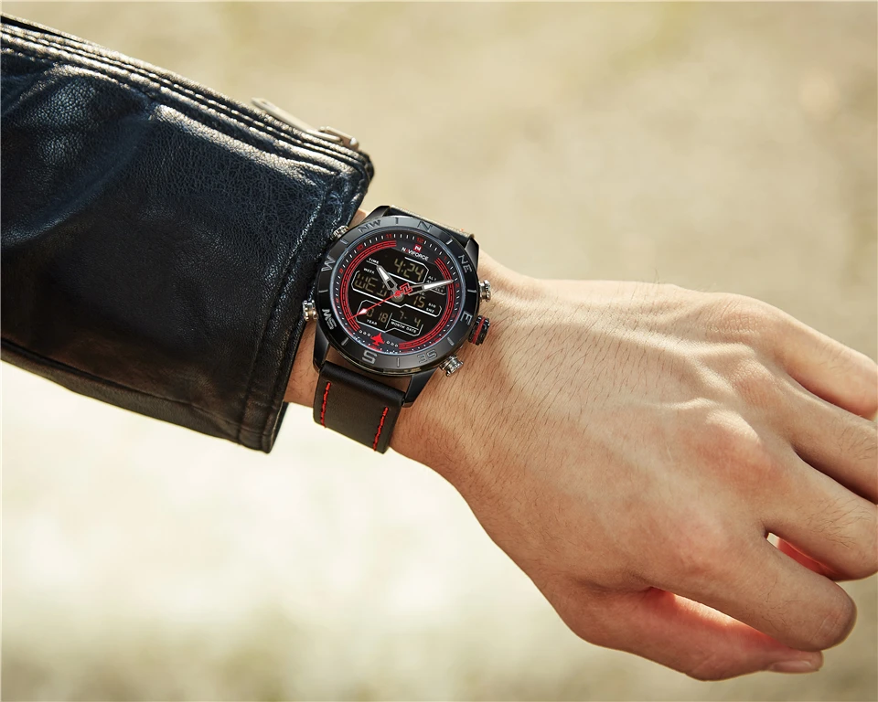 Мужские часы Топ бренд NAVIFORCE мужские модные спортивные часы мужские водонепроницаемые кварцевые цифровые светодиодные часы мужские военные наручные часы
