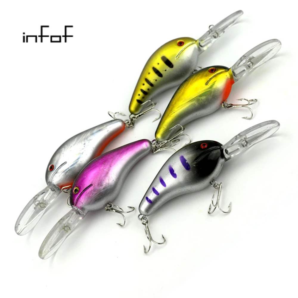 INFOF 10 pcs Crankbait 12cm 21.2G carp Fishing Lure wobbler Hard Fishing Crank Baits Plastic