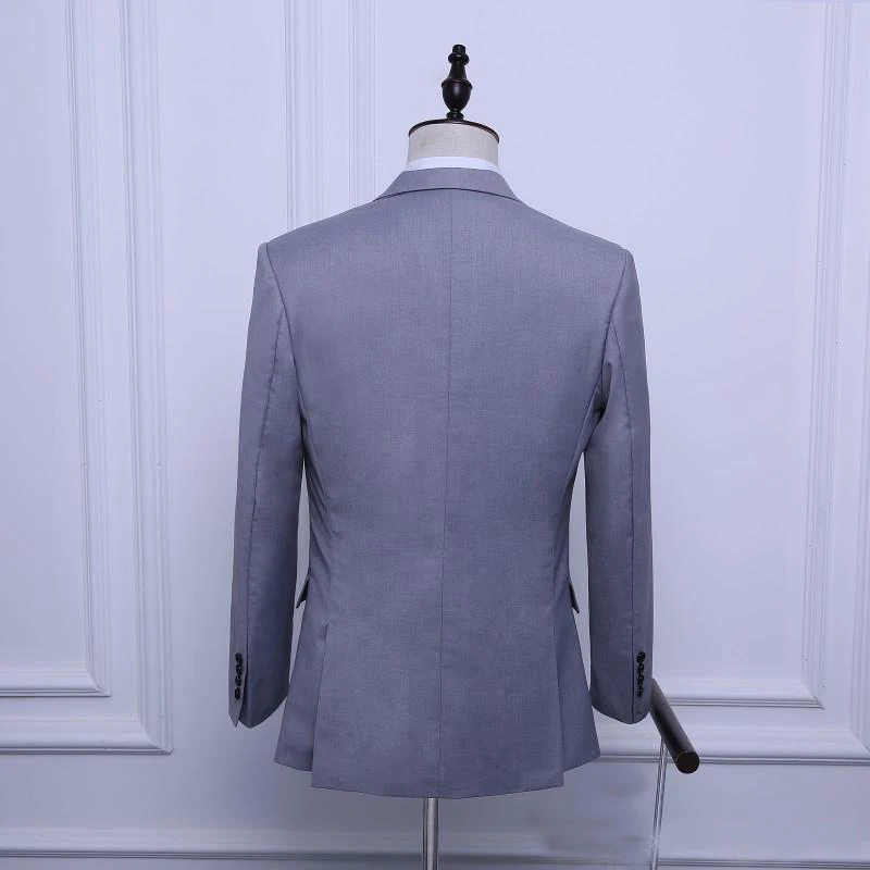 2018 Groom Tuxedos Light Grey Groomsmen Custom Made Side Vent Best Man Suit Wedding/Men Suits Bridegroom (Jacket+Pants+Tie+Vest)