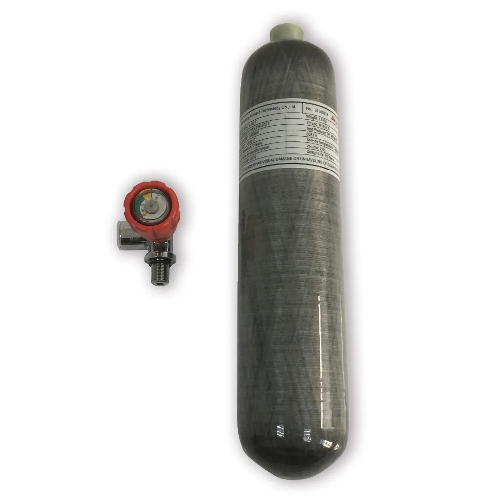 Hot Sale 2L 4500psi 300bar HPA Composite Carbon Fiber Gas Cylinder/PCP