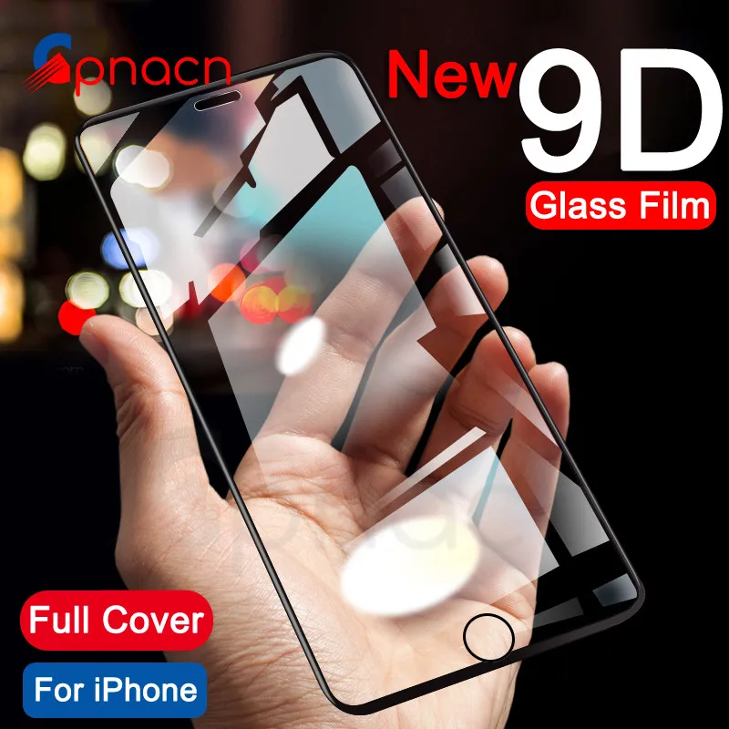 

9D Curved Full Cover Screen Protector Glass For iPhone 8 7 6 6S Plus Tempered Glass For iPhone X XR XS MAX 5S SE Protective Film