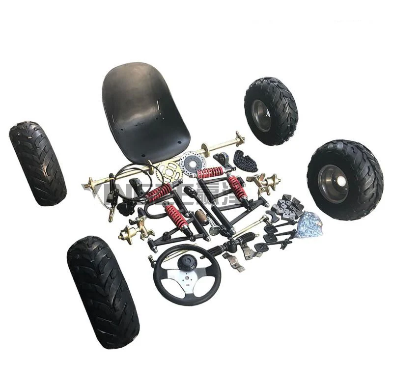 

GO KART KARTING ATV UTV 1M Rear Axle Steering Gear Rack Pinion Swingarms Tie Rod Steering Wheel Brake Pump With 7" Wheels Seat