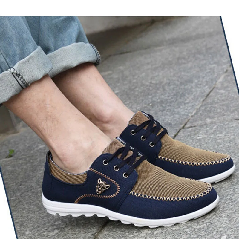 Merkmak/Летняя мужская обувь; трендовая парусиновая обувь; мужская повседневная обувь; мужская верхняя одежда на плоской подошве; дышащая обувь для вождения; большой размер 48
