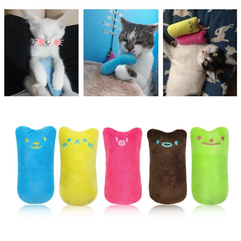 

Plush Catnip Pet Cat Teeth Chew Toy Cute Interactive Kitten Cat Scratch Toy Cat Thumb Claws Bite Grinding Toys Cat Supply