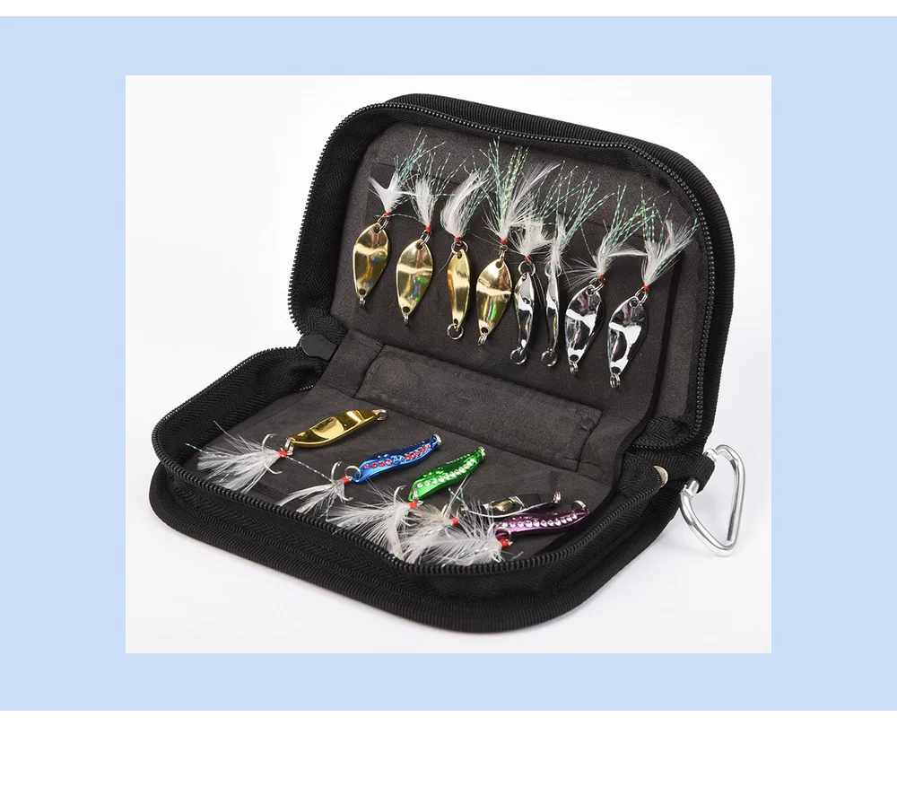 LEO Portable Fishing Hook Sequin Lure Bait Pouch Fish Float Spoon Bag