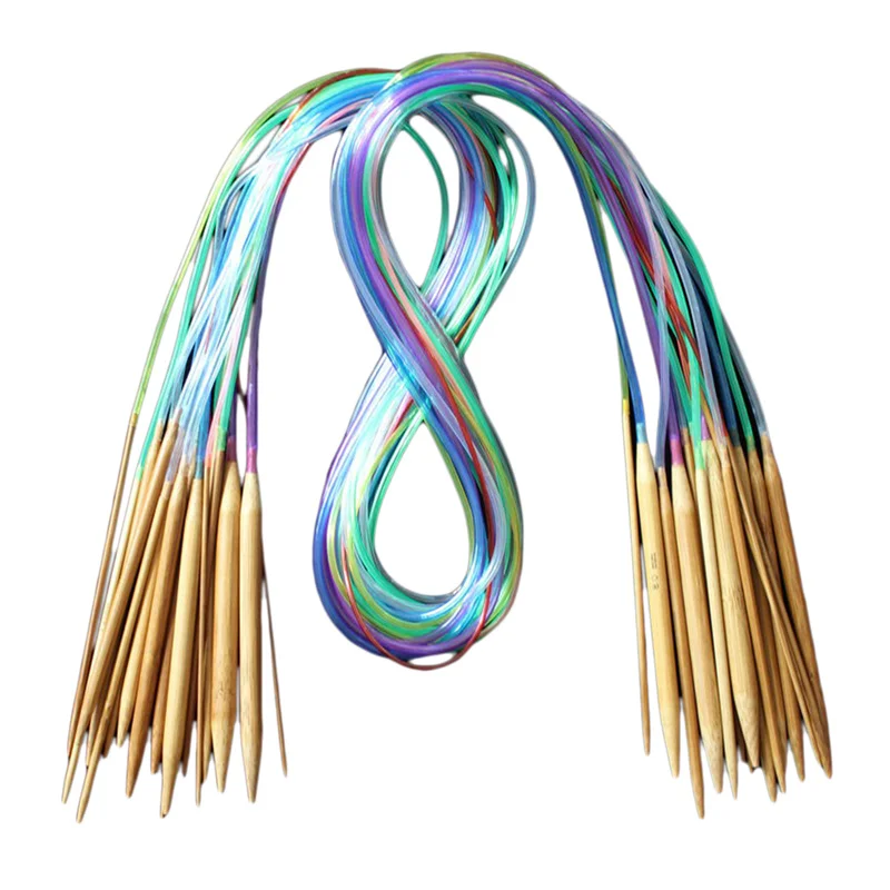 Buy 18PCS Bleached Double Pointed Bamboo Circular