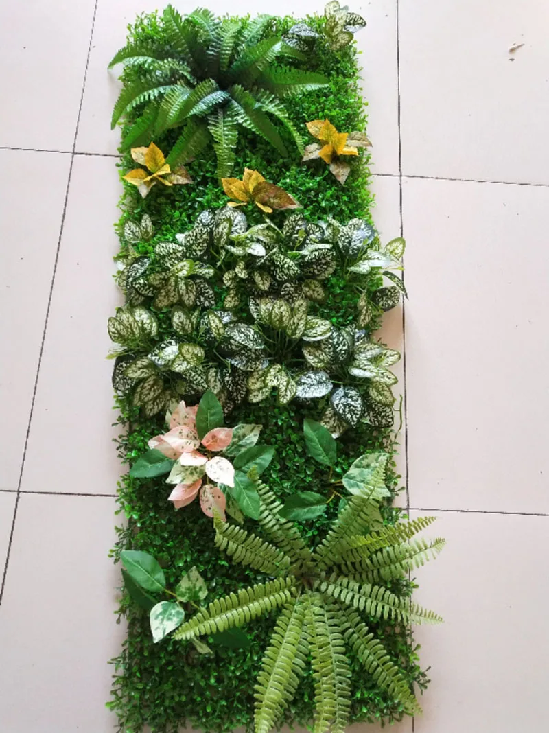 artificial foliage wall panels on 40x60cm Artificial Plant Wall Panels Green Plastic Lawn Tropical Leaves Eucalyptus Clover Fern Leaf Wedding Home Decoration Artificial Dried Flowers Aliexpress