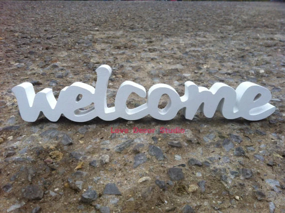 

wooden letters front door welcome sign not painted or painted , home decor sign wall decor front door hanging wedding decoration