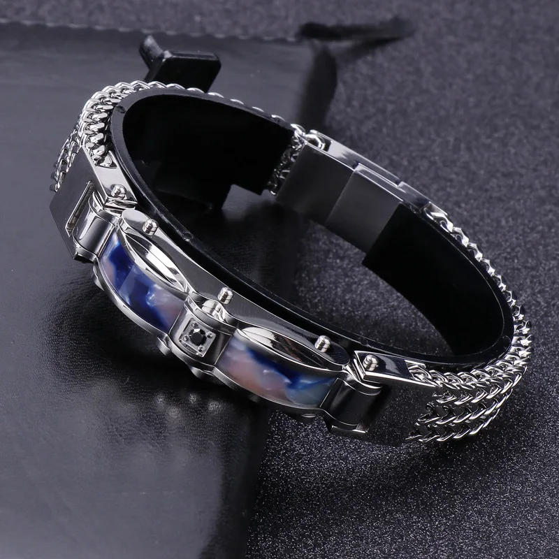 

European and American exquisite jewelry personalized jewelry keel braid bracelet stainless steel men's bracelet