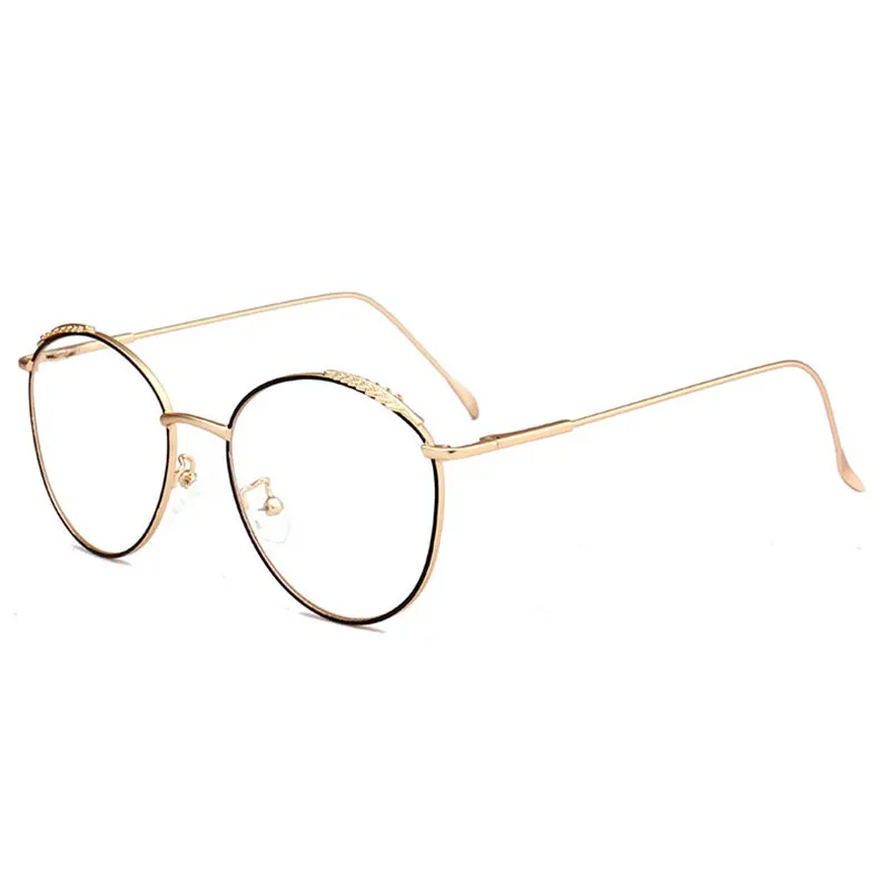 Reven Jate KN0041 оптические очки оправа для женщин Рецептурные очки Rx очки полный обод модные очки с оправой из сплава - Цвет оправы: Golden Black