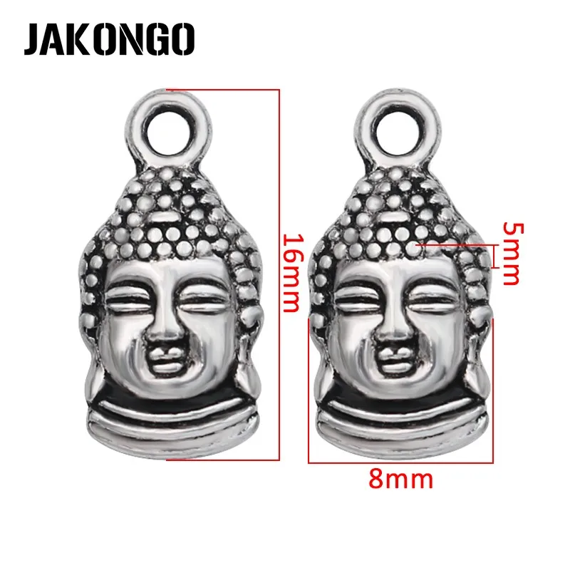 JAKONGO античный посеребренный 3D талисманы Будда Подвески для изготовления ювелирных изделий браслет аксессуары DIY ремесло 16x8 мм 20 шт./лот