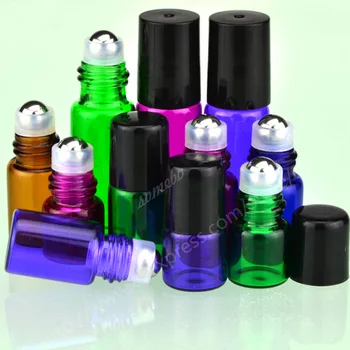 

200 PCS 1ml 2ml 5ml Glass Roller Balls Aromatherapy Perfumes Lip Balms Glass Roll On Bottle Glass Essential Oil Roller Bottles