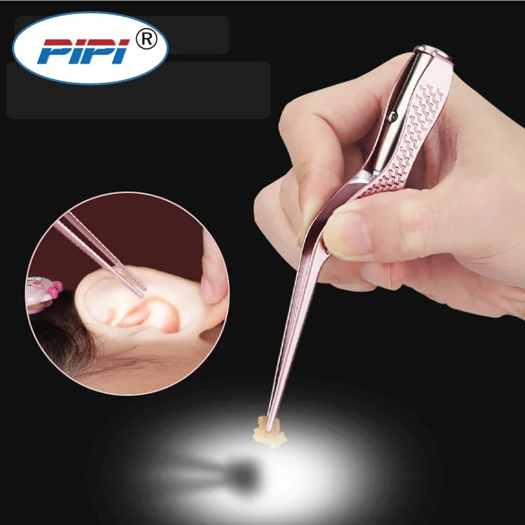 

New Style LED Flashlight Ear Pick Wax Remover Ear Cleaner Tweezers Ears Care Tool