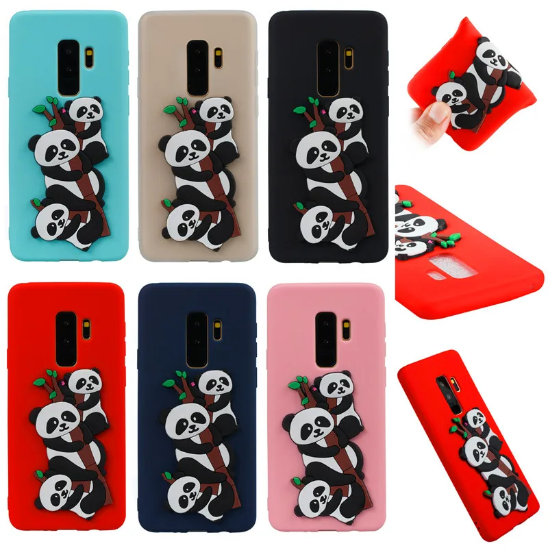 

For Samsung S9 Plus S9Plus Silicone Case 3D Relief Panda Silicon TPU Soft Back Cover Phone Case for Samsung Galaxy S9 Plus S9+