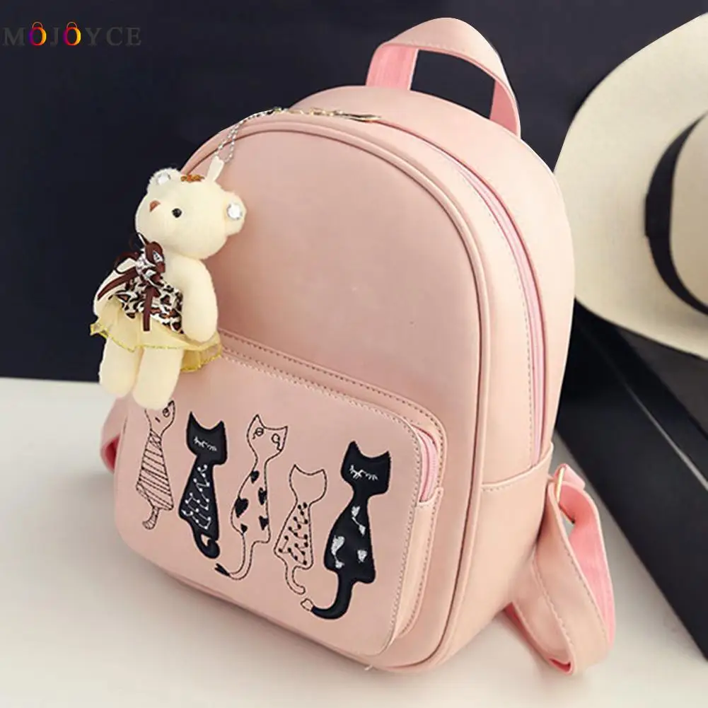 4 unids/set pequeñas mochilas escolares para niñas adolescentes negro Rosa PU cuero mujer Mochila bandolera monedero Mochila 4 unids/set pequeñas mochilas escolares para niñas adolescentes negro Rosa PU cuero mujer Mochila bandolera monedero Mochila