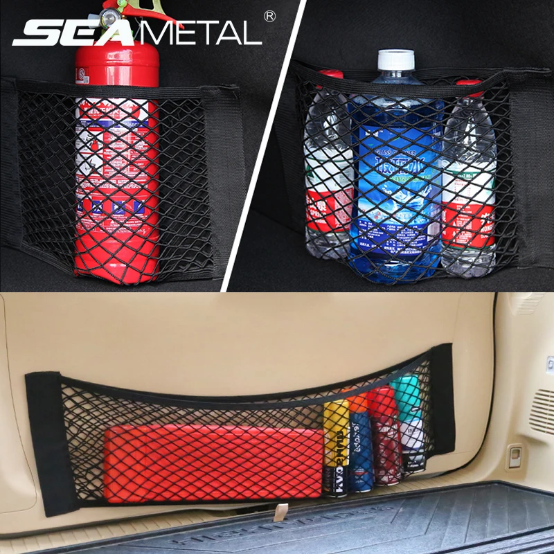 

Car Trunk Organizer Net Universal Storage Nets Seat Back Stowing Tidying Auto Travel Pocket Bag Network Accessories Car Styling