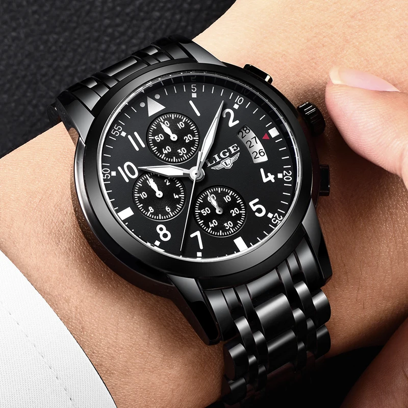 Watch Men 2018 Mens Watches Top Brand Luxury Quartz Wristwatch Men Military Full Steel Waterproof Sport Watch Relogio Masculino