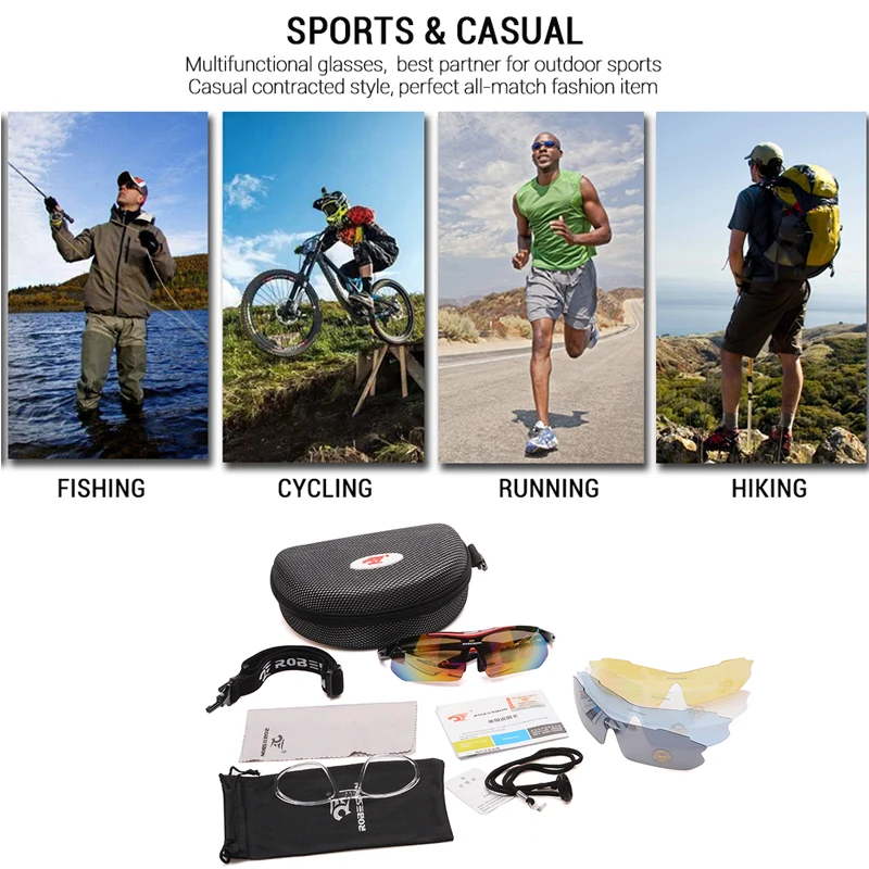 Поляризационные очки для велоспорта, 5 шт., мужские солнцезащитные очки для бега, рыбалки, защита от ультрафиолета, для горной дороги, велосипеда, MTB, солнцезащитные очки, очки