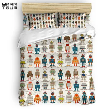 

WARMTOUR Duvet Cover Robot Animation Wallpaper Cartoon Duvet Cover Set 4 Piece Bedding Set For Beds DHL Shipping Methods