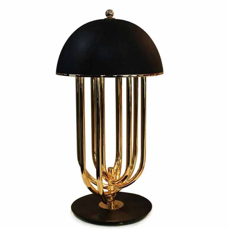 Современная металлическая настольная лампа, грибной светодиодный настольный светильник, черный, белый, золотой, настольная лампа, светильник для гостиной, спальни, настольная лампа для учебы TA007