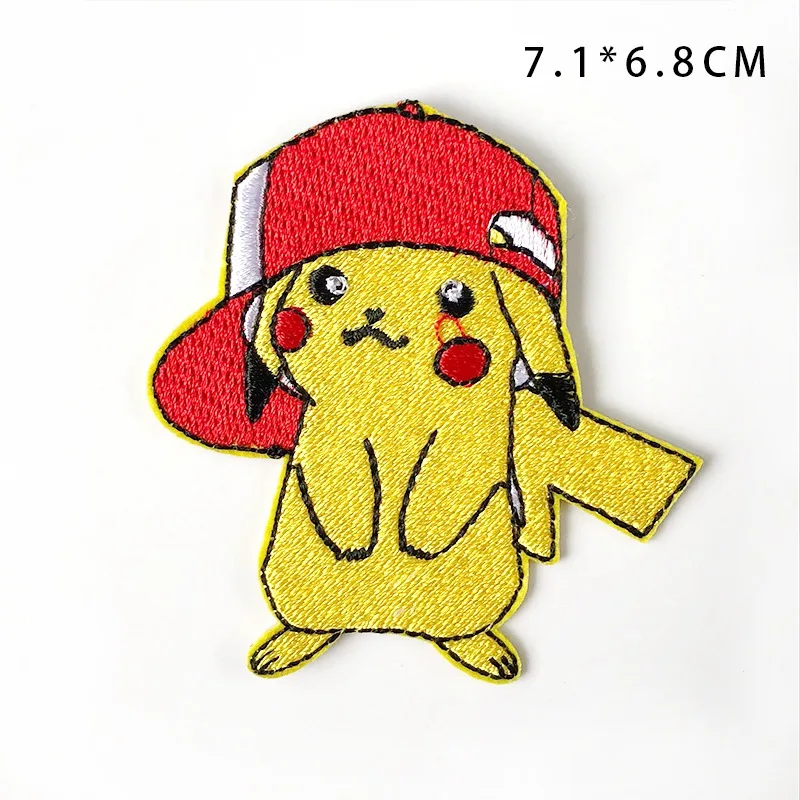 Пикачу из Pokemon Go логотип команды Железный на нашивках для одежды 70*70 мм Косплей Костюм Вышитая эмблема значок стикер