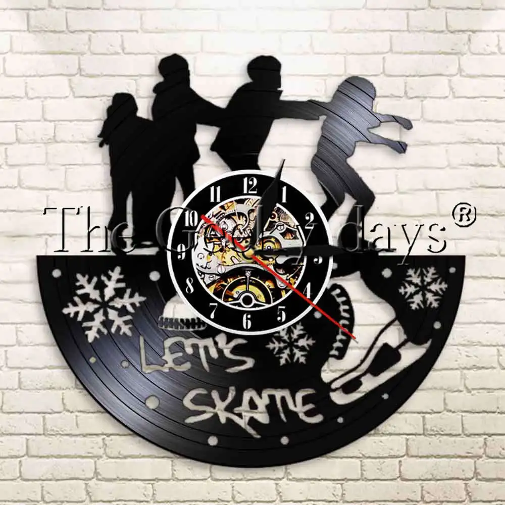 1piece Let S Skate Vinyl Record Wall Clock Skateboard Skating