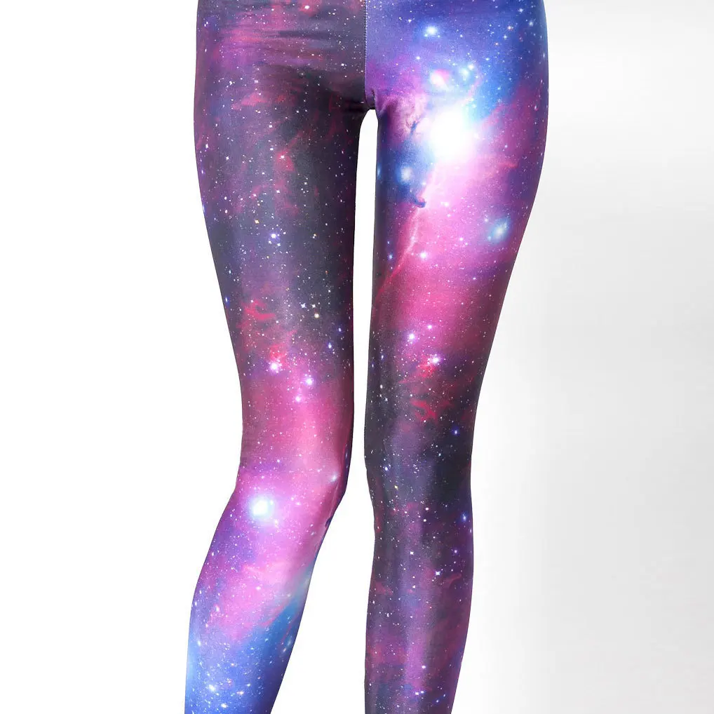 

Starry Digital Print Galaxy Purple Skinny Sexy Pencil Pants